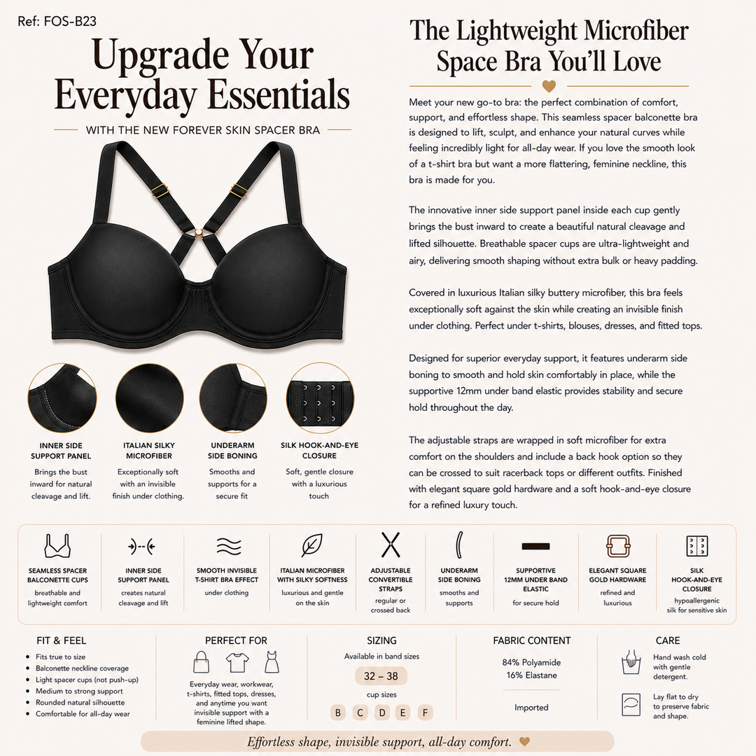 Forever Skin Microfiber Spacer Bra