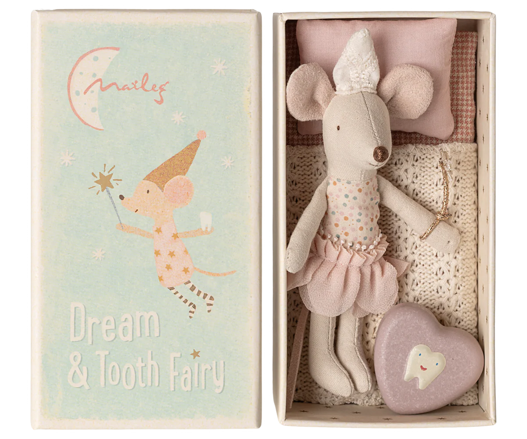 Maileg - Tooth fairy mouse, Little sister in matchbox