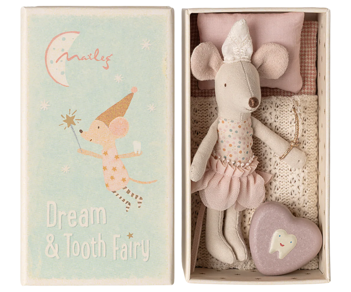 Maileg - Tooth fairy mouse, Little sister in matchbox