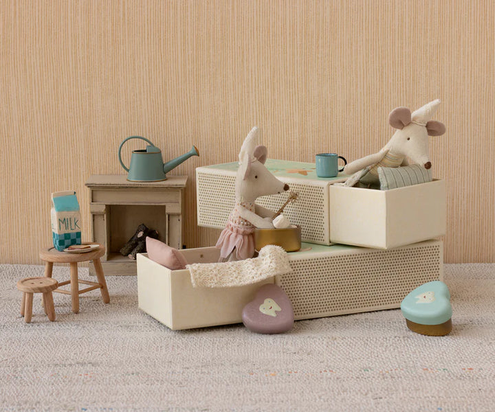 Maileg - Tooth fairy mouse, Little sister in matchbox