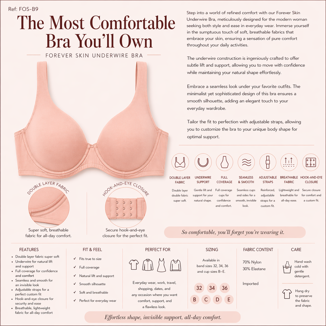 Forever Skin Underwire Bra