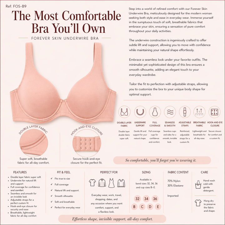 Forever Skin Underwire Bra