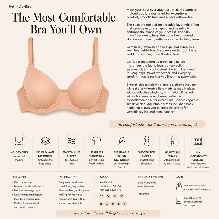 Forever Skin Microfiber Comfort Bra