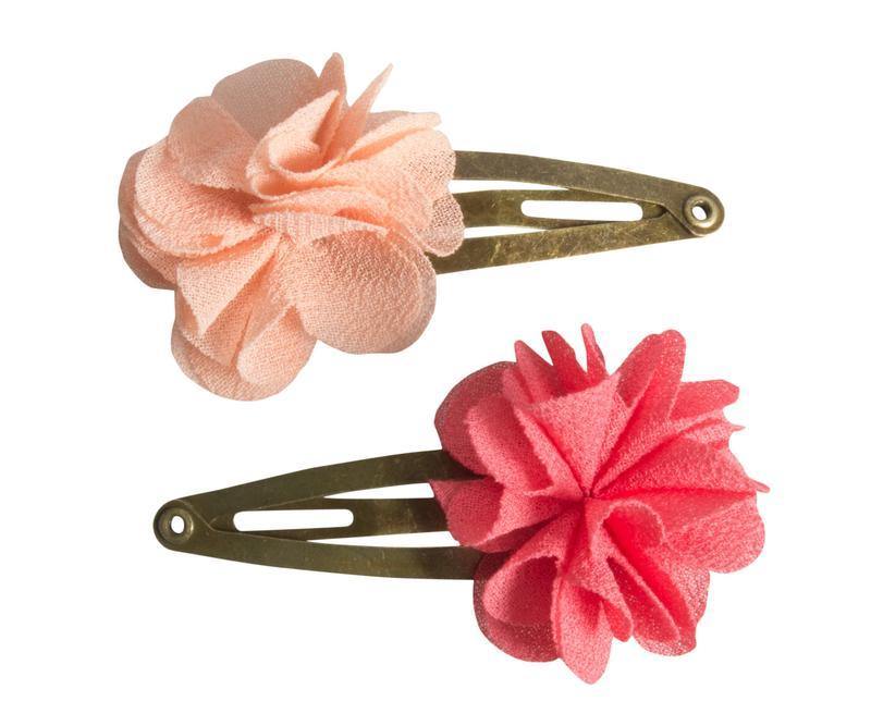 MAILEG- Douceur Soft Fluffy Flower Hair Clips, girls hair clips - DOUCEURSOFT.COM